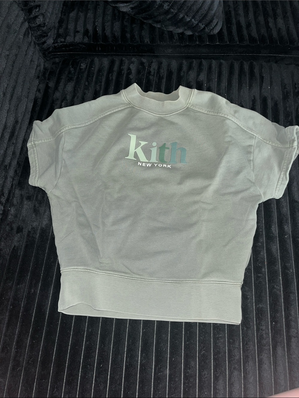 Kith Short Sleeve Cotton Shirt - Sage Green with Two-Tone Logo